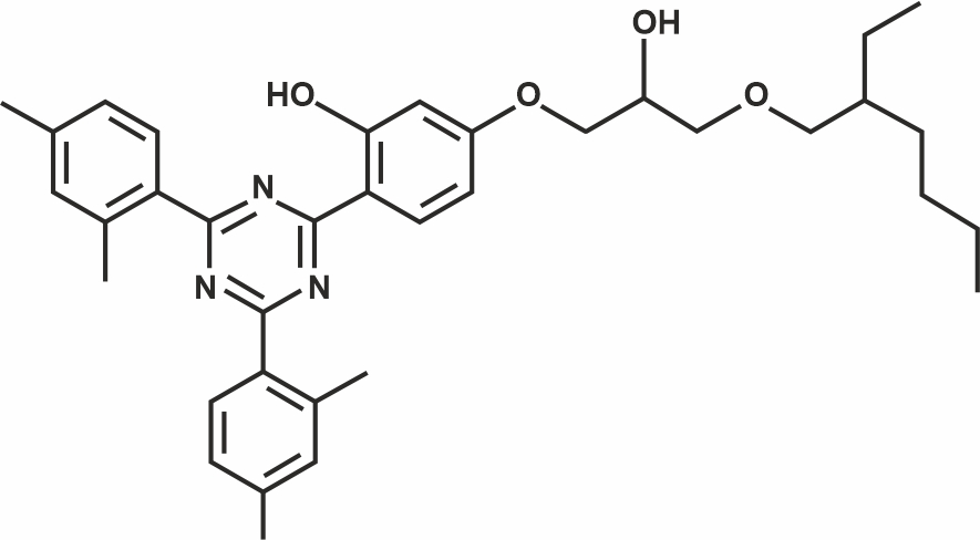 2-[2-Hydroxy-4-[3-(2-ethylhexyl-1-oxy)-2 -hydroxypropyloxy]phenyl]-4,6-bis(2,4-dimethylphenyl) -1,3,5-triazine (Appolo-405)