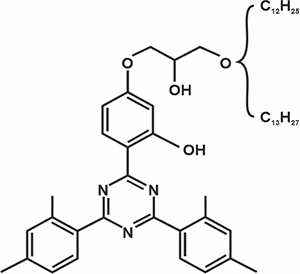 2-[4-[(2-Hydroxy-3-dodecyloxypropyl)oxy]-2-hydroxyphenyl]-4,6-bis(2,4-dimethylphenyl)-1,3,5 -triazine & 2-[4-[(2-Hydroxy-3-tridecyloxypropyl)oxy]-2-hydroxyphenyl]-4,6-bis(2,4-dimethylphenyl) -1,3,5-triazine (Appolo-400 Crude)
