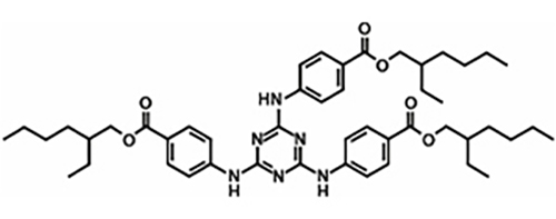 2-ethylhexyl-4-[[4,6-bis[4-(2-ethylhexoxycarbonyl)anilino]-1,3,5-triazin-2-yl]amino]benzoate (Sarasorb EHT)