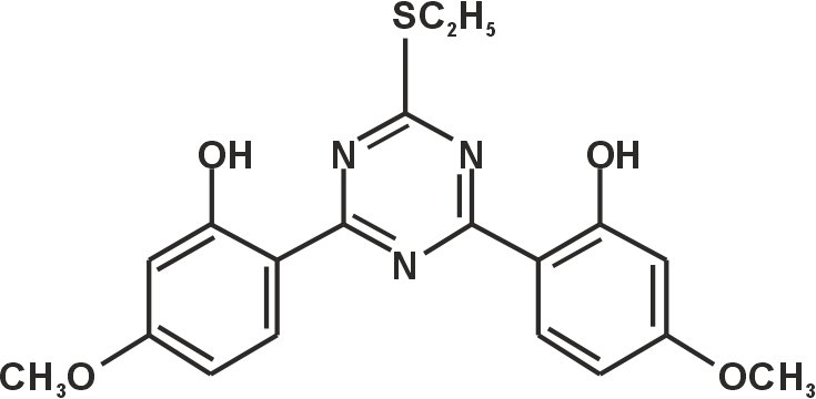 2,4-Bis(2-hydroxy-4-methoxyphenyl)-6-ethyl mercaptan-1,3,5-triazine (Appolo-124)