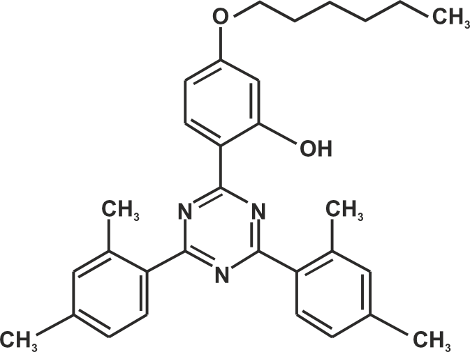 2,4-Bis-(2,4-dimethyl phenyl)-6-(2-hydroxy-4-hexyloxyphenyl)-1,3,5-triazine (Appolo-1163) [Under Development]